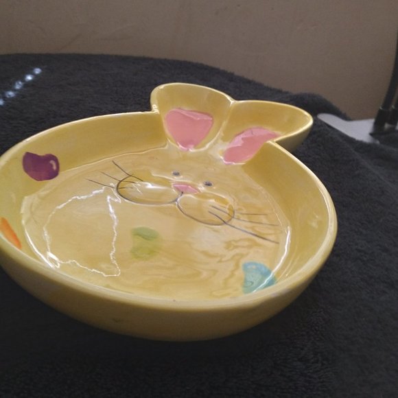 Yellow bunny candy dish or home decor - Picture 2 of 5